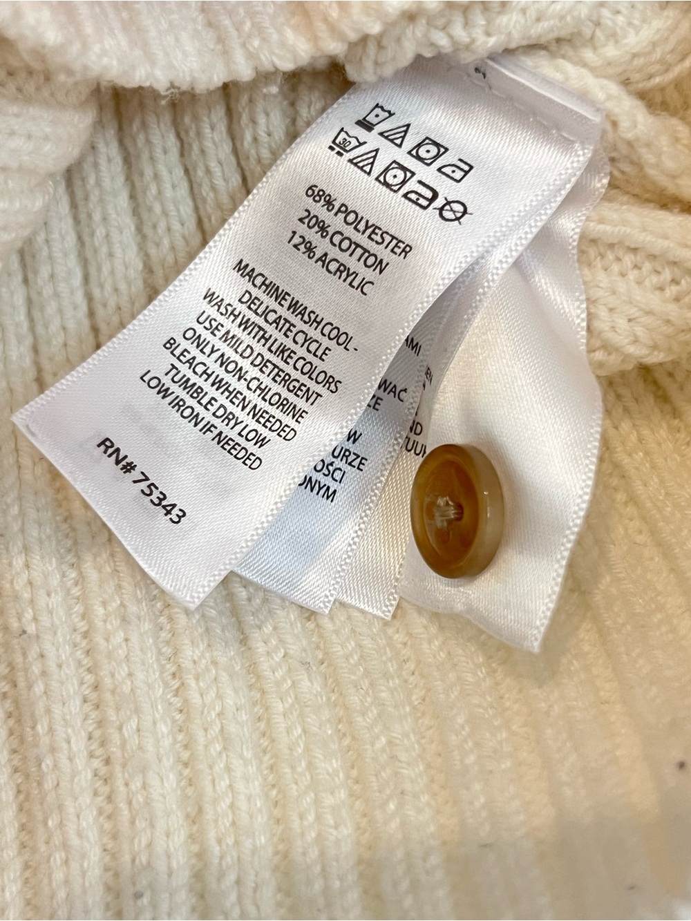Cream Ribbed Button-Front Knit Tank Top - Picture 7 of 7